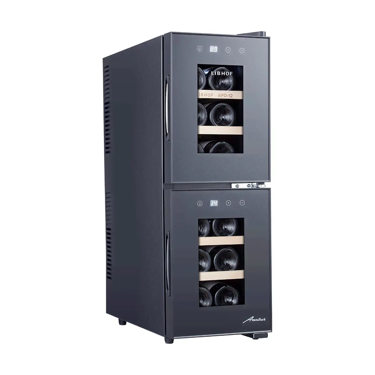 Двухзонный винный шкаф Libhof APD-12 black